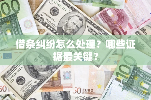 北京借条纠纷怎么处理？哪些证据最关键？